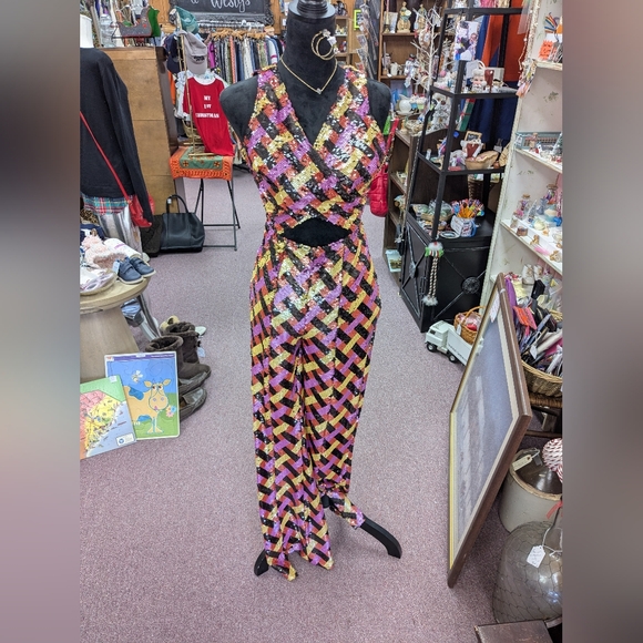 Nasty Gal Pants - NWOT Nasty Gal Vibrant Sequin Jumpsuit
